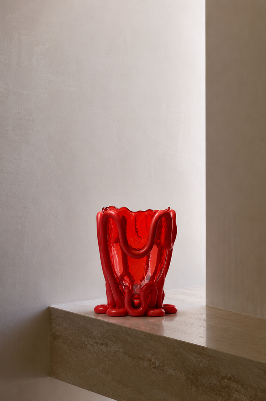 COMING SOON! Indian Summer Vase - red/ clear red