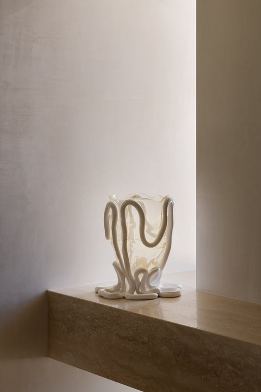 Indian Summer Vase - Clear/White